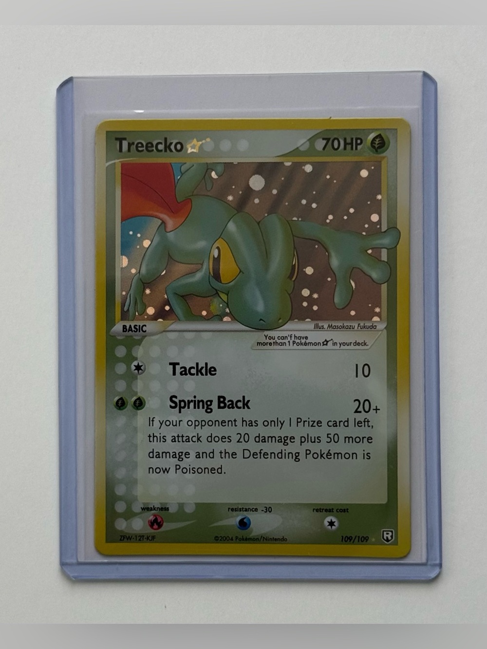 Pokemon Treecko Gold Star 109 / 109 Ex Team Rocket Returns Holo Fan Art Custom